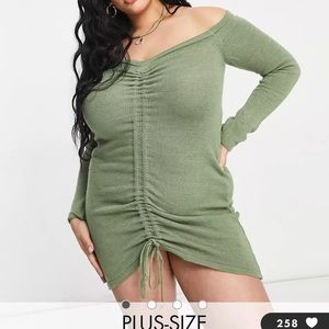 Knit off the shoulder dress